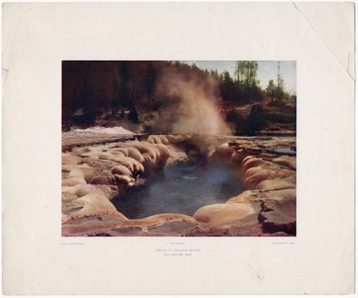 Crater of Oblong Geyser in Yellowstone National Park
